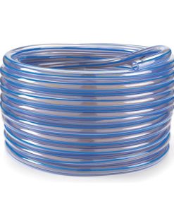Tube à Lait - SANS PHTALATES transparent - 4 bandes bleues 12,7X21 (Rouleau:30m)