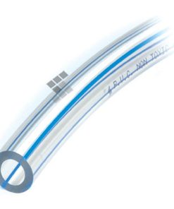 Tube à Lait - SANS PHTALATES transparent - 4 bandes bleues 12,7X23  (Rouleau:30m)