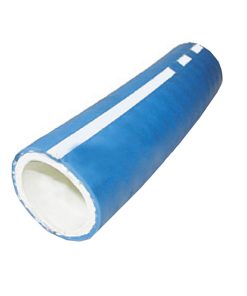 Tube transparent transfer milk tube bleu - bande blanche 25X35,5 (Rouleau20m)